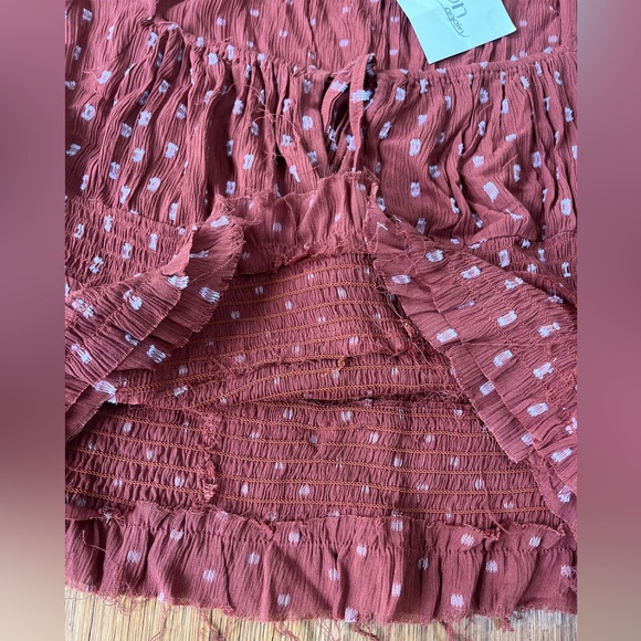 NWT Rebellion Distressed Ruched Gauze Blouse - Picture 6 of 8